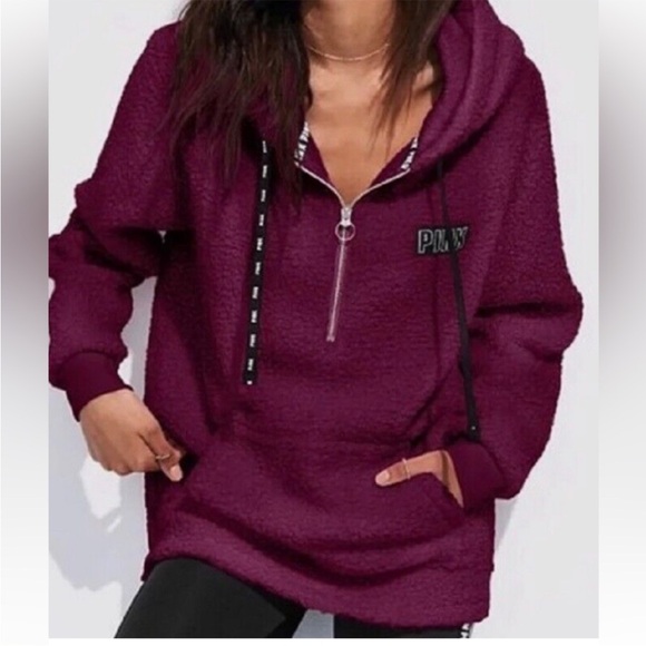 VICTORIA SECRET/PINK Sherpa hoodie - Picture 2 of 6